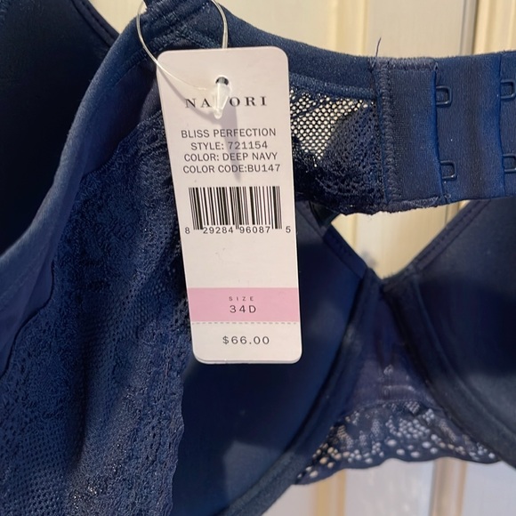 Natori Bliss Perfection navy bra. 34D - Picture 3 of 3